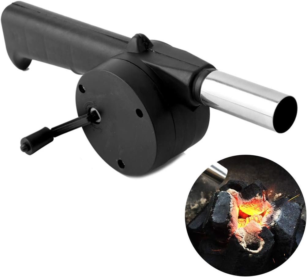 Camping Cooking Essentials - Outdoor-Kochzubehör: Tragbarer Handkurbel-Ventilator, Luftgebläse für Grill,