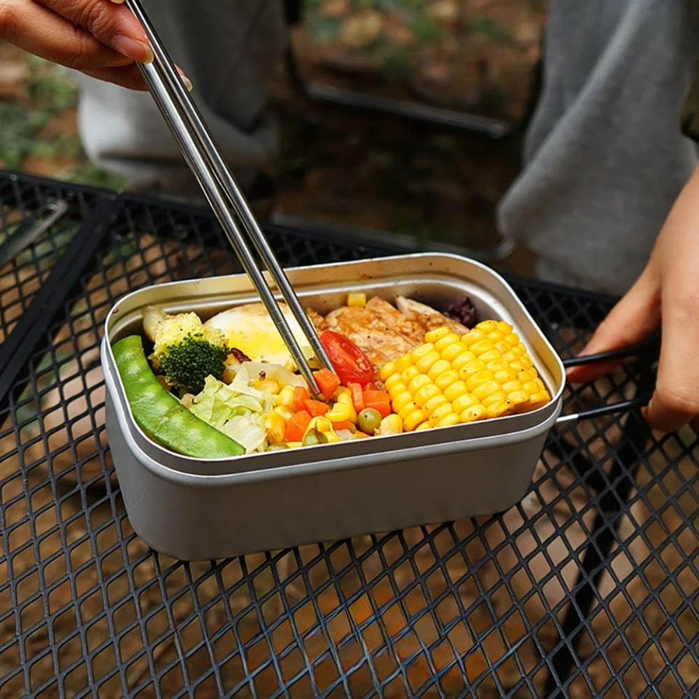 Camping Cooking Box Set - Ultraleichtes Geschirr, Camping-Kochgeschirr, Lunchbox, Kochtöpfe, Picknick-Zubehör,