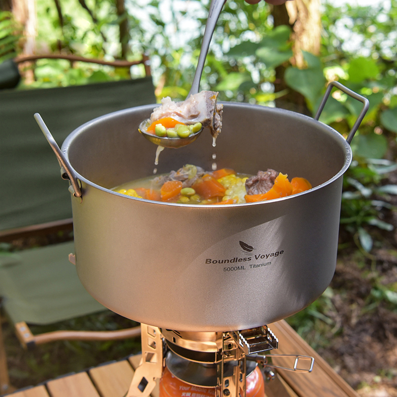 Camping Cooking Gear - Grenzenlose Reise Titan Topf 5,0 l