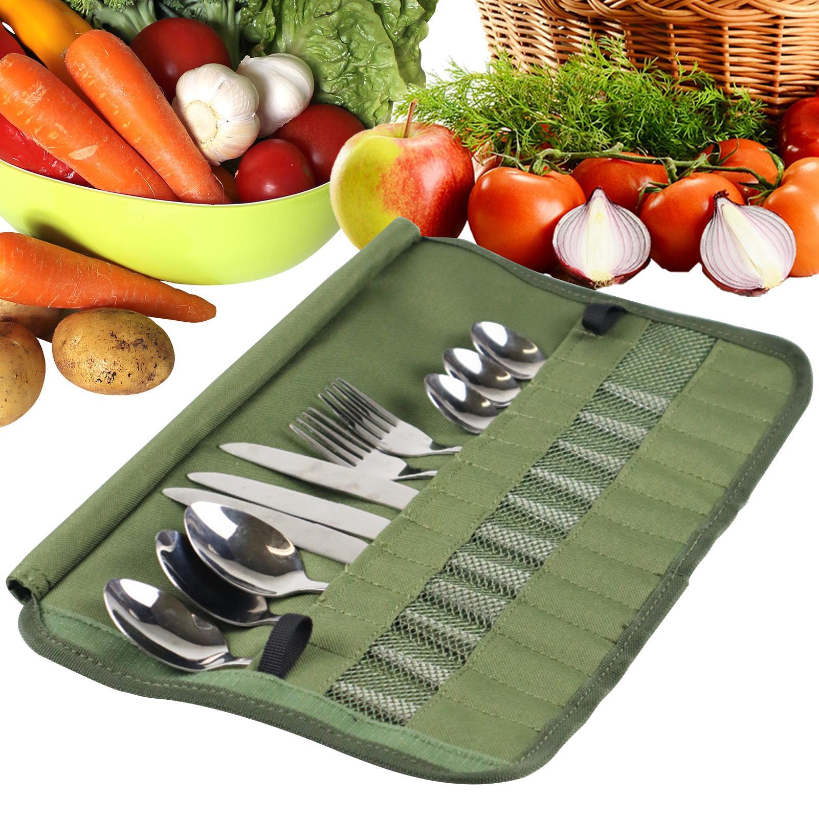 Camping Cooking Box Set - Camping-Bestecktasche, Küchenutensilien-Set, Reise-Organizer, Multifunktionale Bestecktasche für