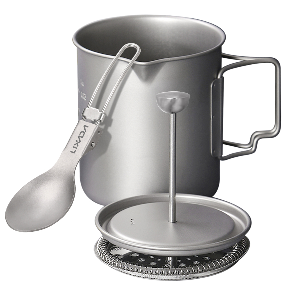 Camping Cooking Pot Stainless Steel - Lixada 750ml titan kaffeetasse becher französisch