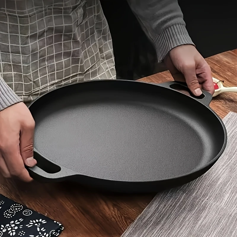 Skillet Cast Iron Camp - 8,7/9,8/11/11,8 Zoll Gusseisen-Vorbehandelte Bratpfanne für Brotbacken,