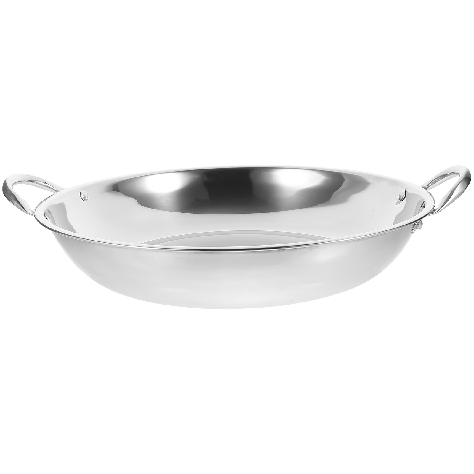 Camping Cooking Pot Stainless Steel - Doppelgriff-Edelstahl-Wok-Kochtopf Haushaltsküchen-Metallpfanne Hot Pot Suppen-Kochwerkzeug Camping-Edelstahlpfanne