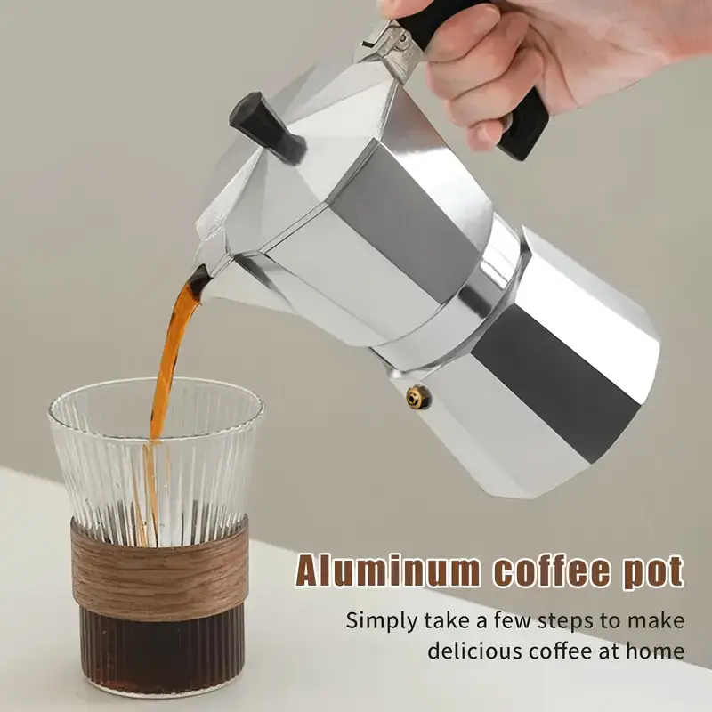 Camping Cooking Gear - Klassischer Aluminium-Moka-Kocher 50-300ML Haushalts-Espressomaschine für Herdplatten,