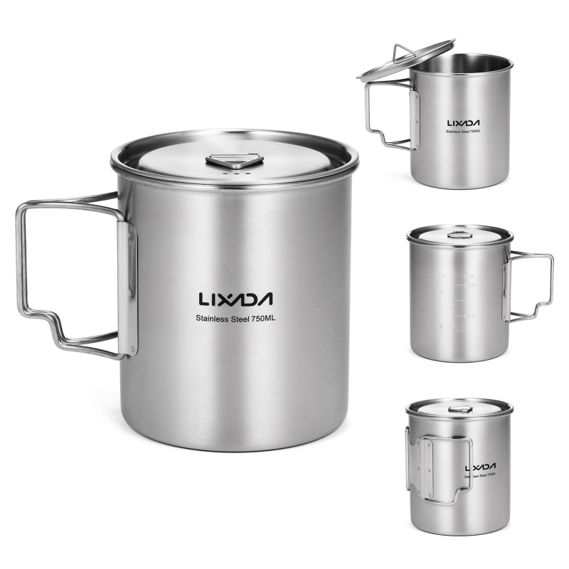 Camping Cooking Backpack - Lixada 750ml Tasse Outdoor Edelstahl Wasser