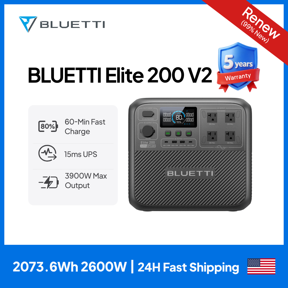 Solar Oven Camp - 【Renew】BLUETTI Elite 200 V2 Tragbare Powerstation