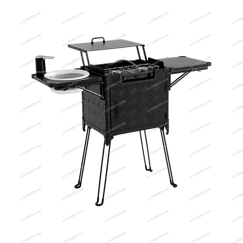 Camping Cooking Box Set - Tragbare Faltbare Outdoor-Camping-Küchenbox, Komplettes Kochgeschirr &
