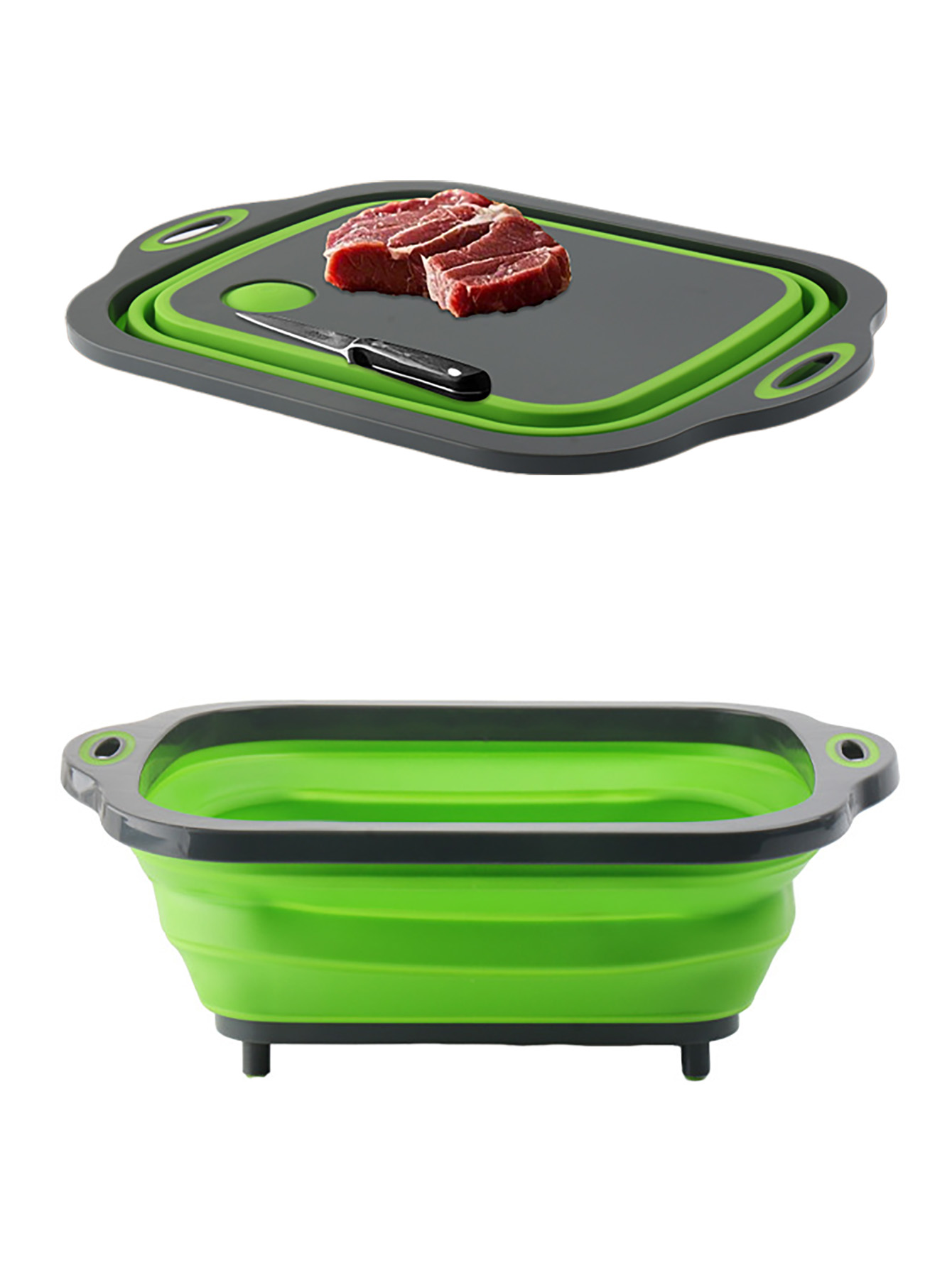 Camp Cutting Board - Camping zusammenklappbares Schneidebrett Dish Basin BBQ