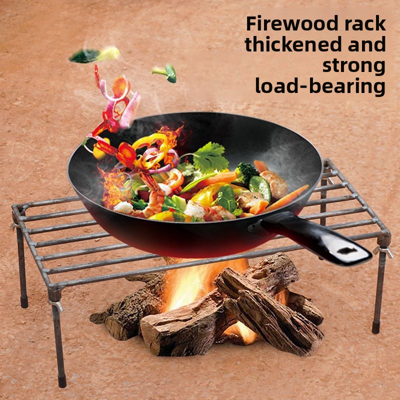 Camping Cooking Pot Tripod - Stahl-Dreibein-Topfständer für Outdoor-Camping, Grillunterstützung, Kochen, Barbecue,