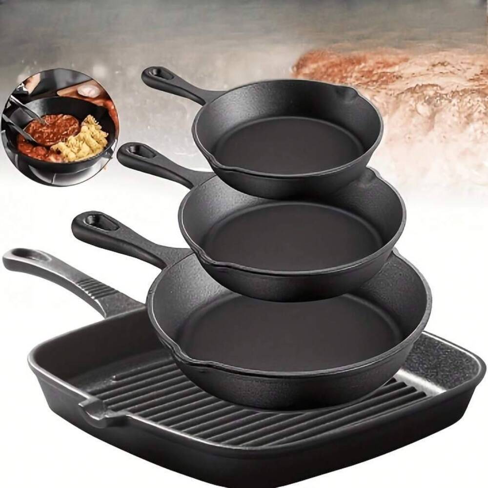 4-teiliges Gusseisen-Kochgesch – Skillet Cast Iron Camp Bewertung und Preis