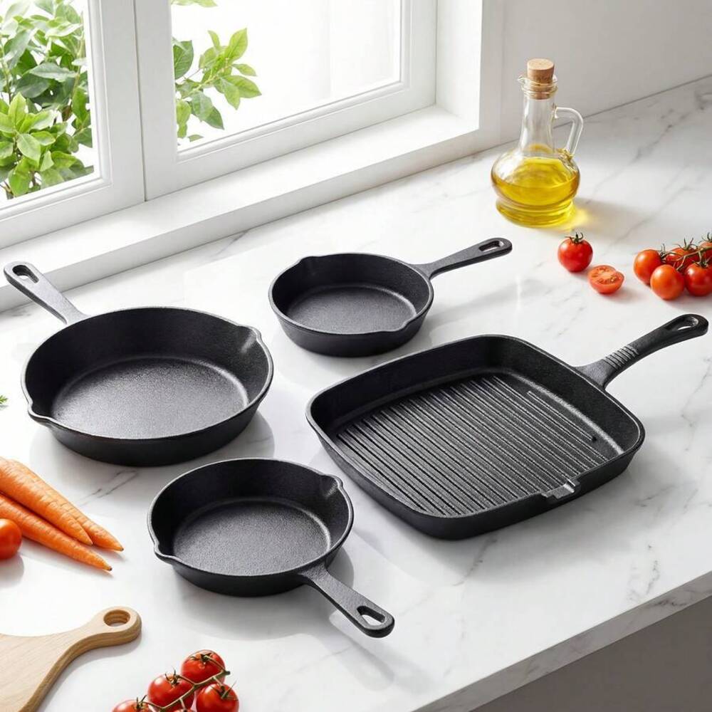 4-teiliges Gusseisen-Kochgesch – Skillet Cast Iron Camp Bewertung und Preis