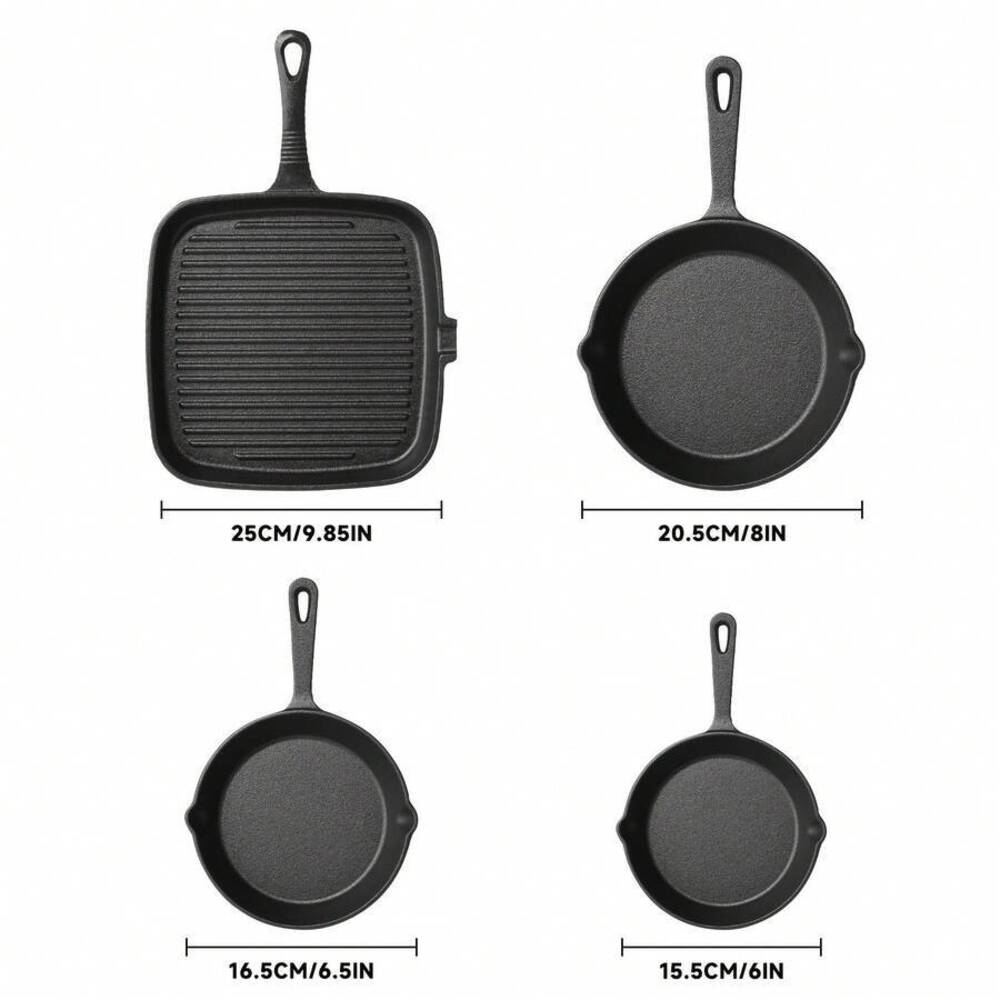 4-teiliges Gusseisen-Kochgesch – Skillet Cast Iron Camp Bewertung und Preis