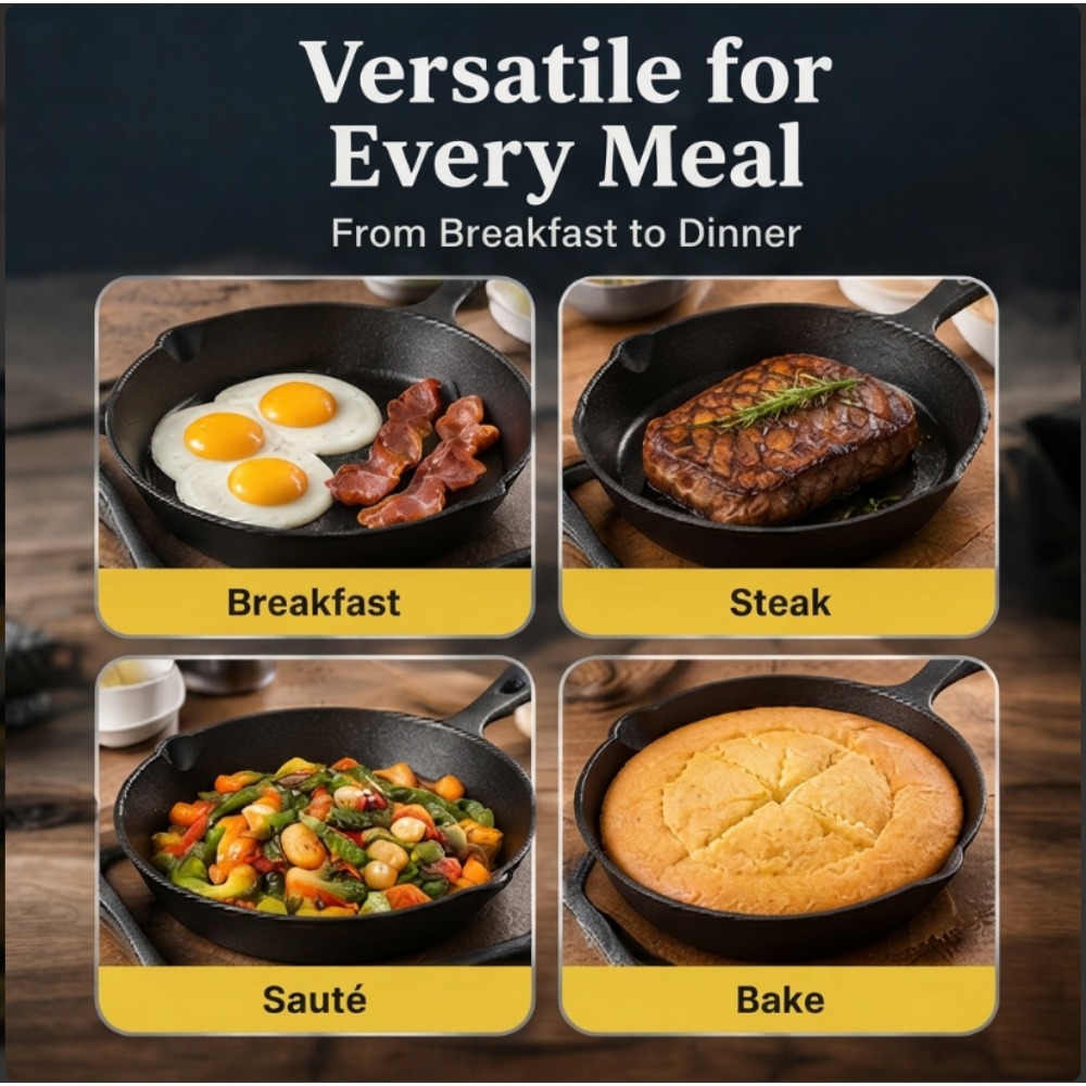 3-teiliges Gusseisen-Bratpfann – Skillet Cast Iron Camp Bewertung und Preis