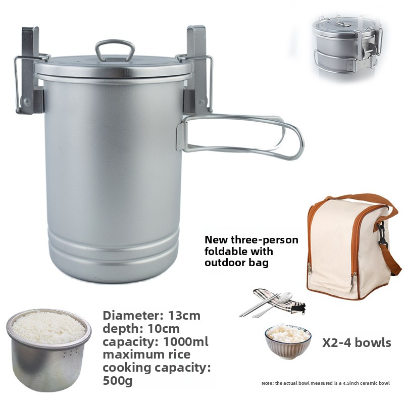 Multifunktionaler Camping-Reis – Camping Cooking Pot Stainless Steel Bewertung und Preis