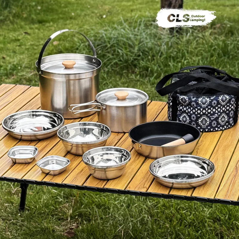 NOBANA&CLS 22-teiliges Edelsta – Camping Cooking Pot Stainless Steel Bewertung und Preis