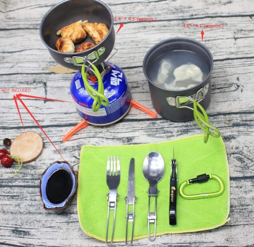 12-17Pcs Camping Kochgeschirr  – Camping Cooking Pot Tripod Bewertung und Preis