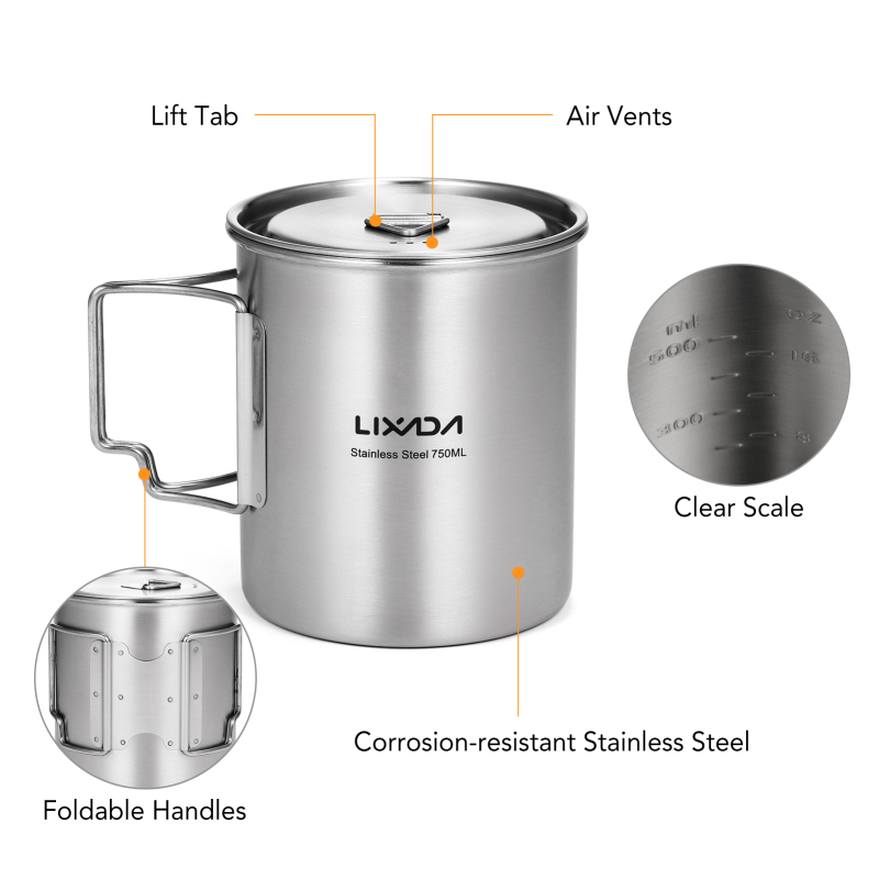 Lixada 750ml Tasse Outdoor Ede – Camping Cooking Backpack Bewertung und Preis