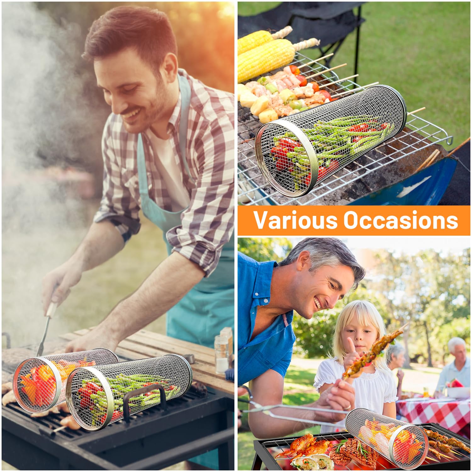 2-teiliges rollendes Grillkörb – Camping Cooking Essentials Bewertung und Preis