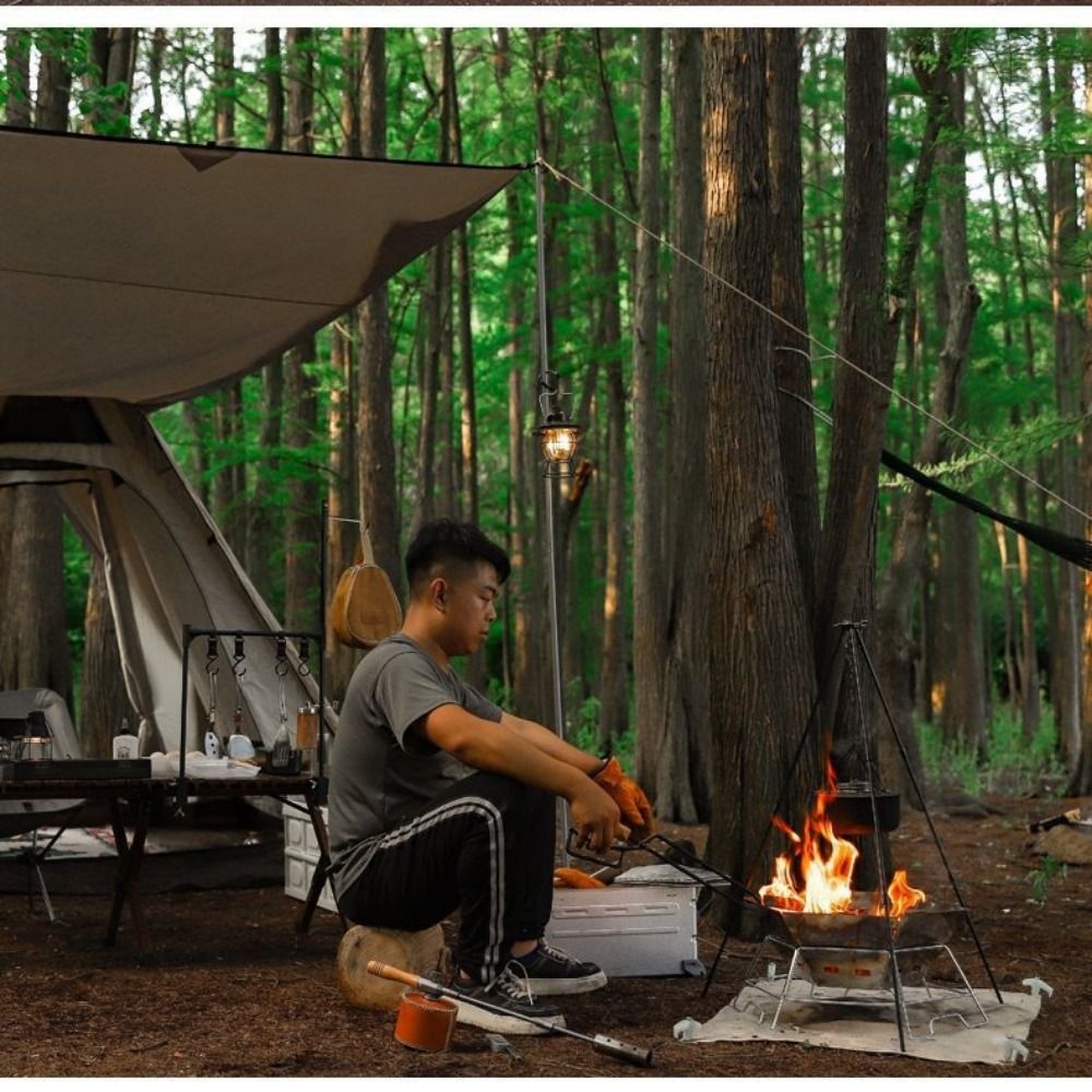 Tragbares Camping-Stativ mit V – Camping Cooking Pot Tripod Bewertung und Preis